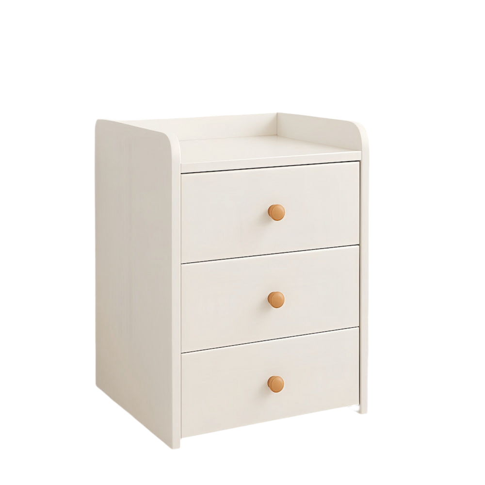 Triple Drawer Bedside Table | White