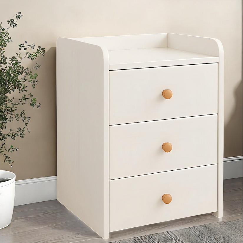 Triple Drawer Bedside Table | White