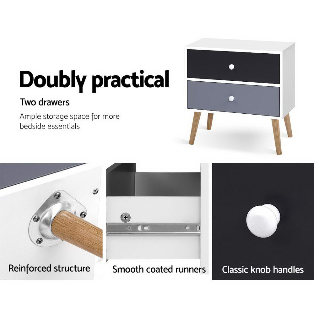 Artiss Two-Tone Bedside Table | Bonds