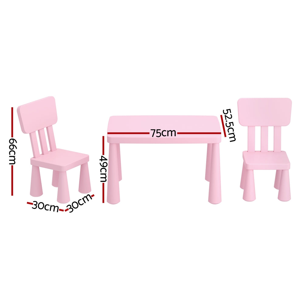 Toddler Table & Chairs Set | Pink