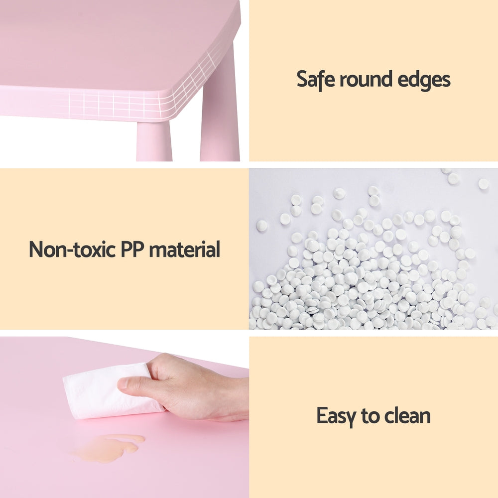 Toddler Table & Chairs Set | Pink