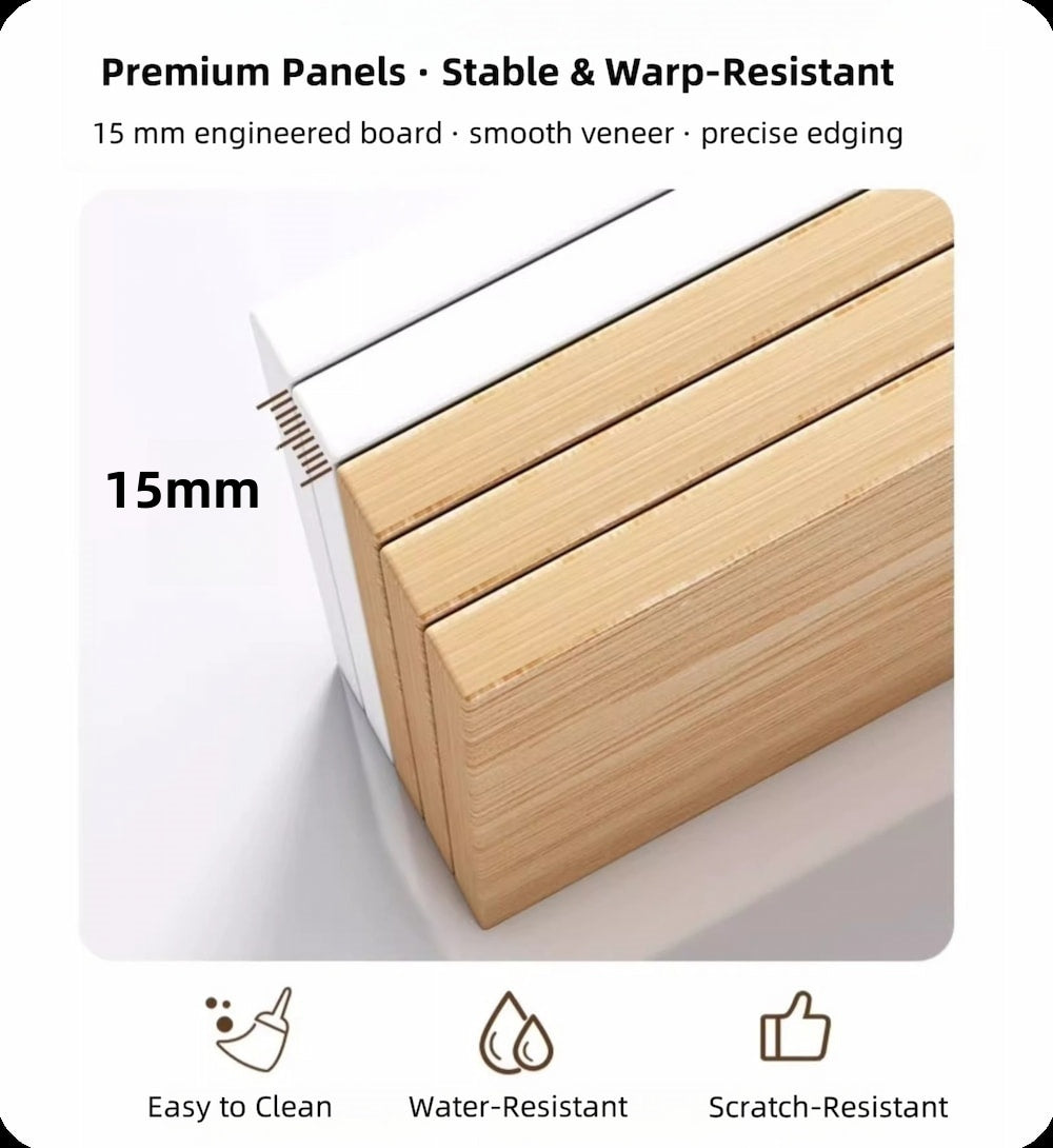 Triple Drawer Bedside Table | White