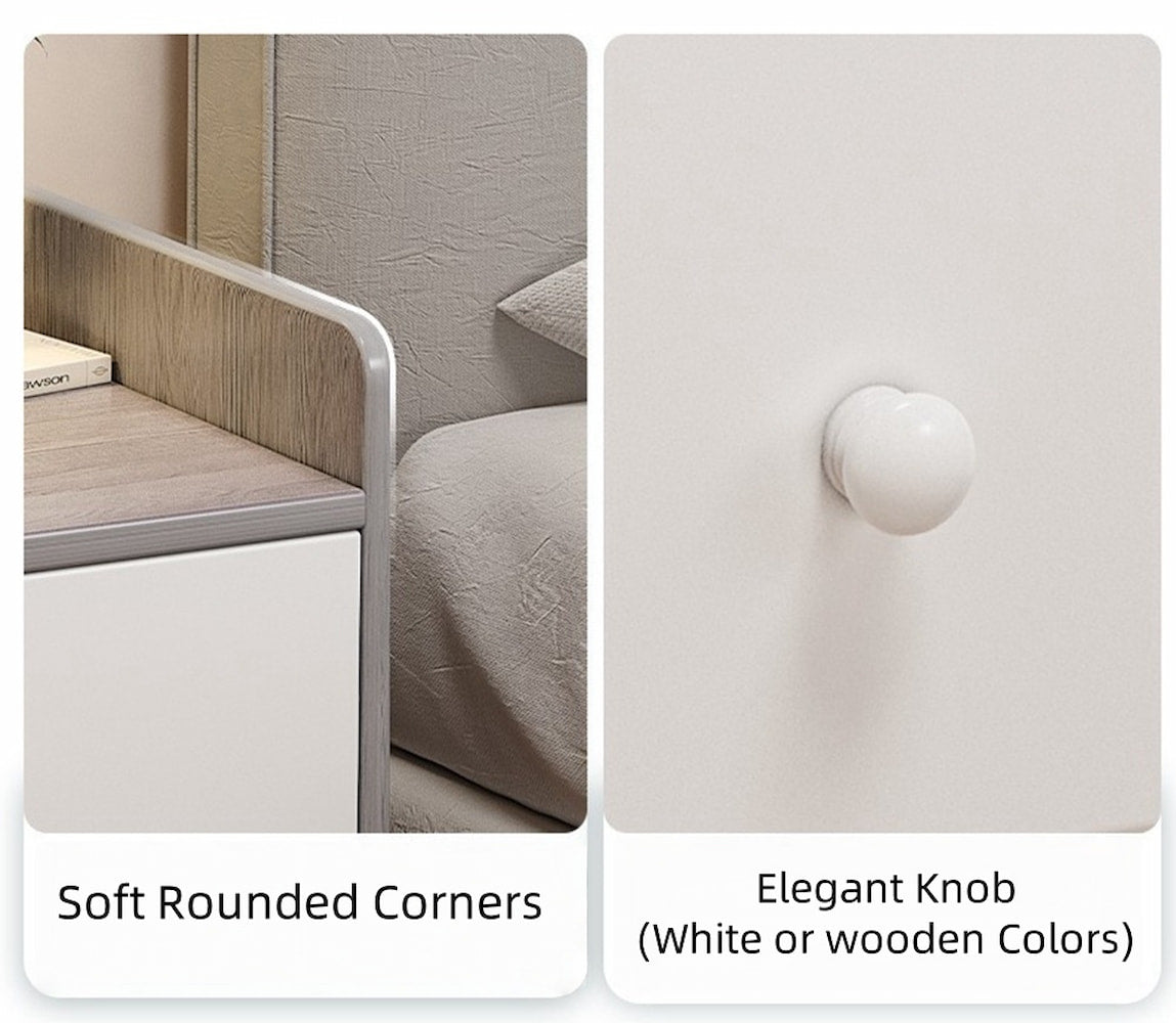 Triple Drawer Bedside Table | White