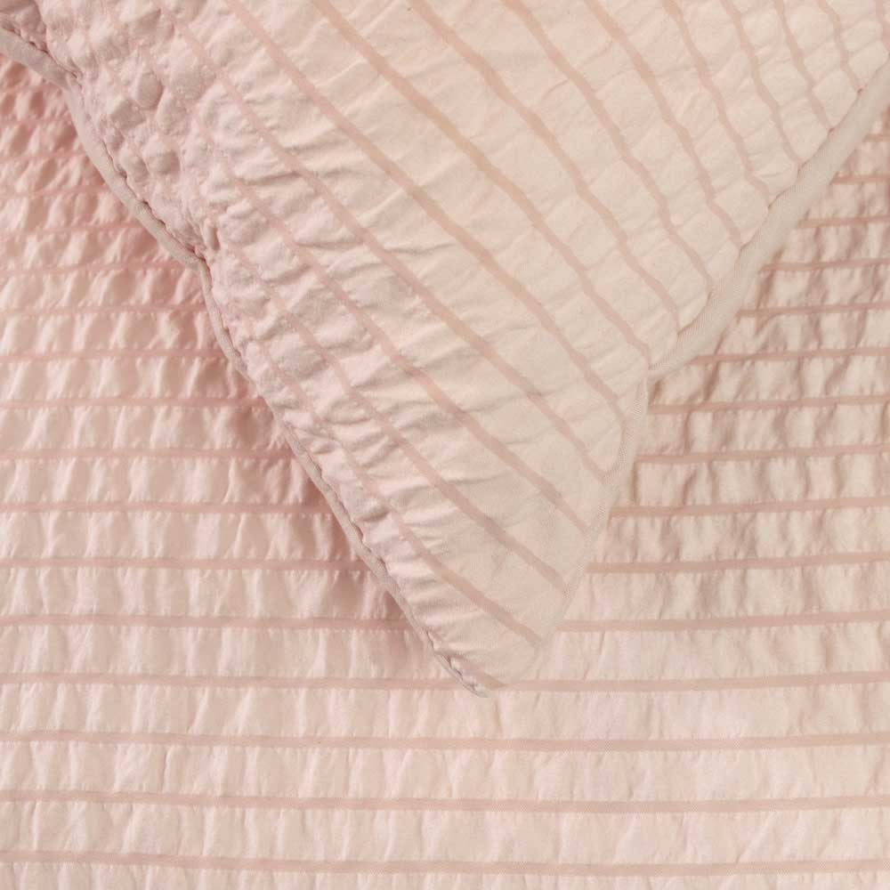 Ardor Blush Seersucker Stripe Quilt Cover Set | Double