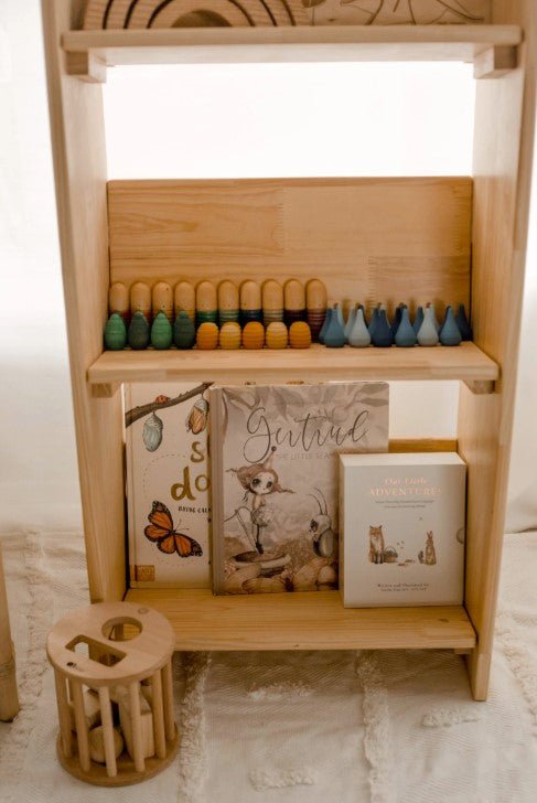 3 - Tier Wooden Bookshelf - Daughters Room