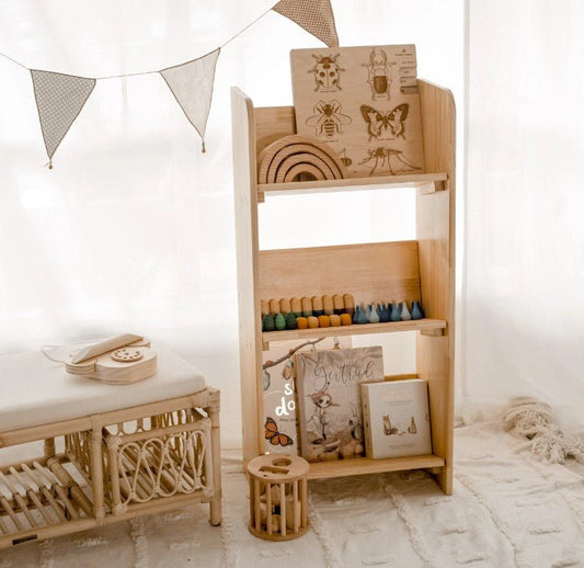 3 - Tier Wooden Bookshelf - Daughters Room