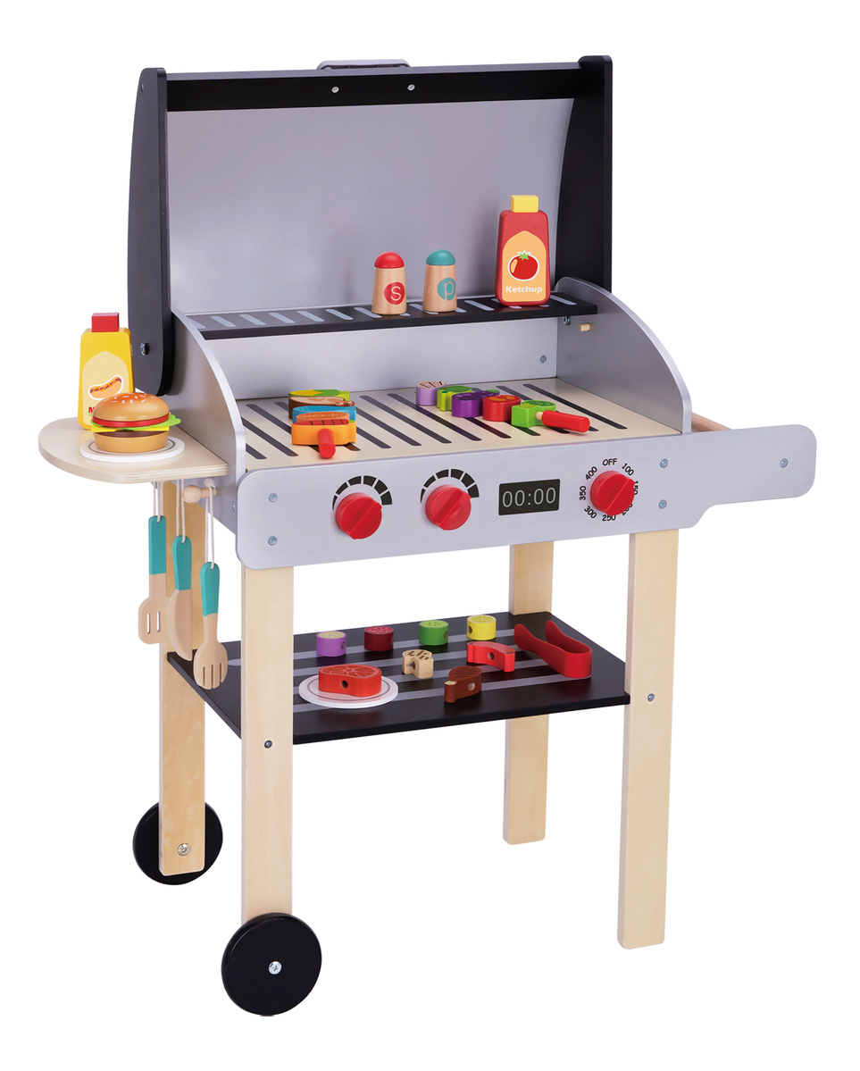 Wooden BBQ Grill Set