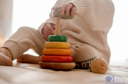 Wooden Rainbow Stacking Rings