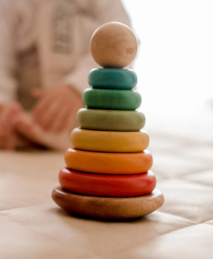 Wooden Rainbow Stacking Rings