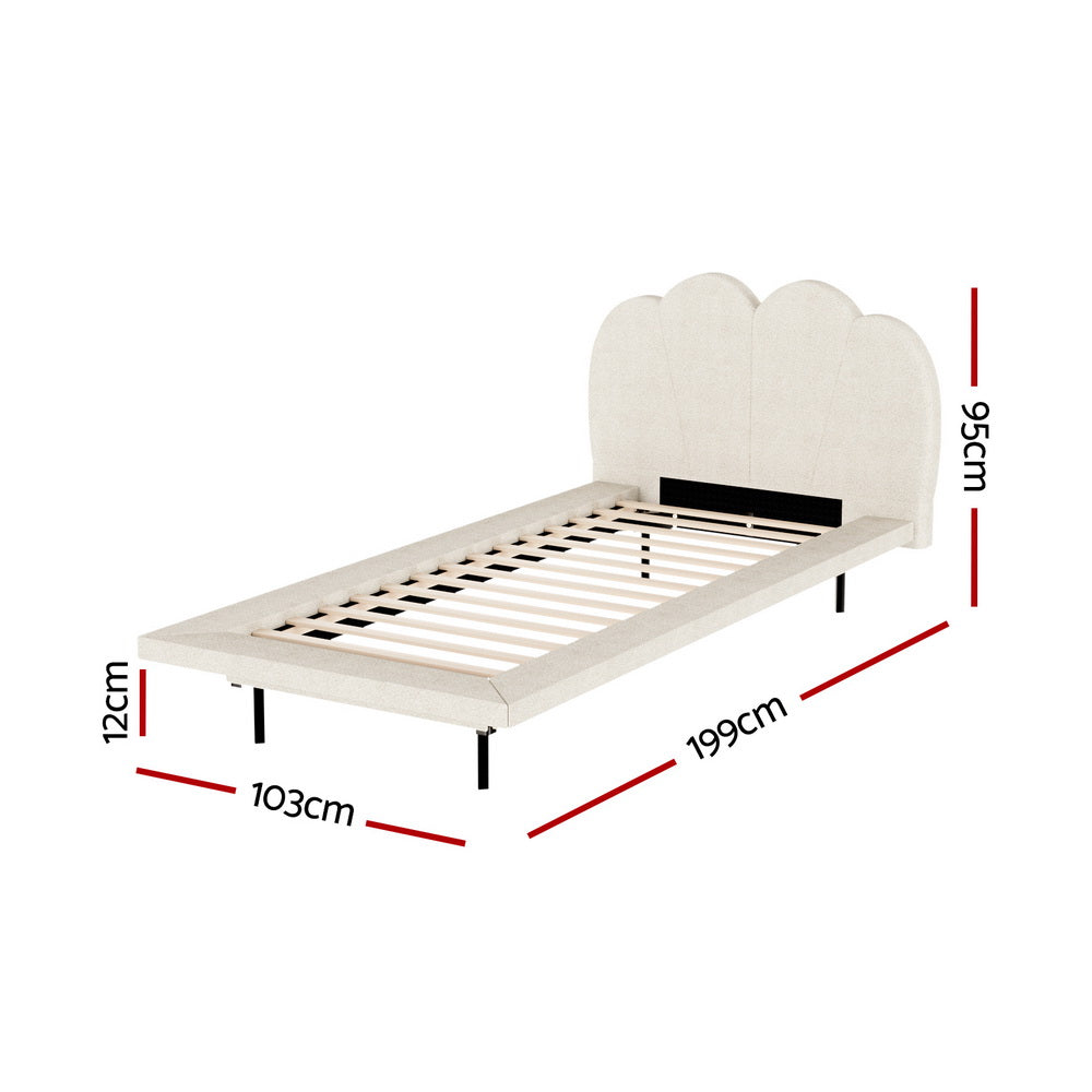 Sasa Boucle Bed Frame | Single