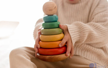 Wooden Stacking Rings - Rainbow