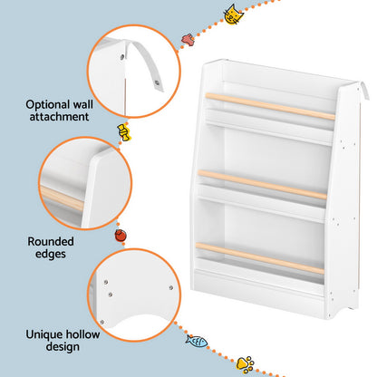 Keezi Kids 3-Tier Bookshelf | White