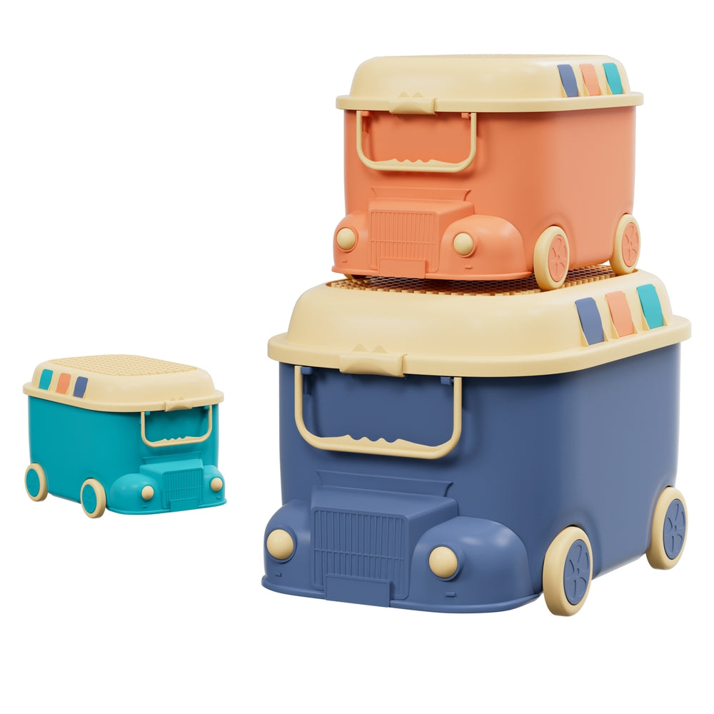 3-Piece Kids Car Storage Boxes