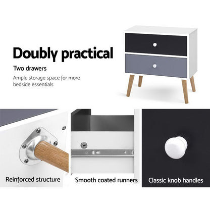 Artiss Two-Tone Bedside Table | Bonds