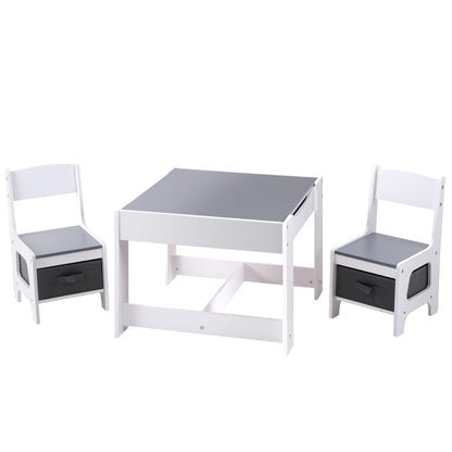 Children’s Storage Table and Chairs Set | Grey