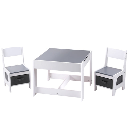 Children’s Storage Table and Chairs Set | Grey
