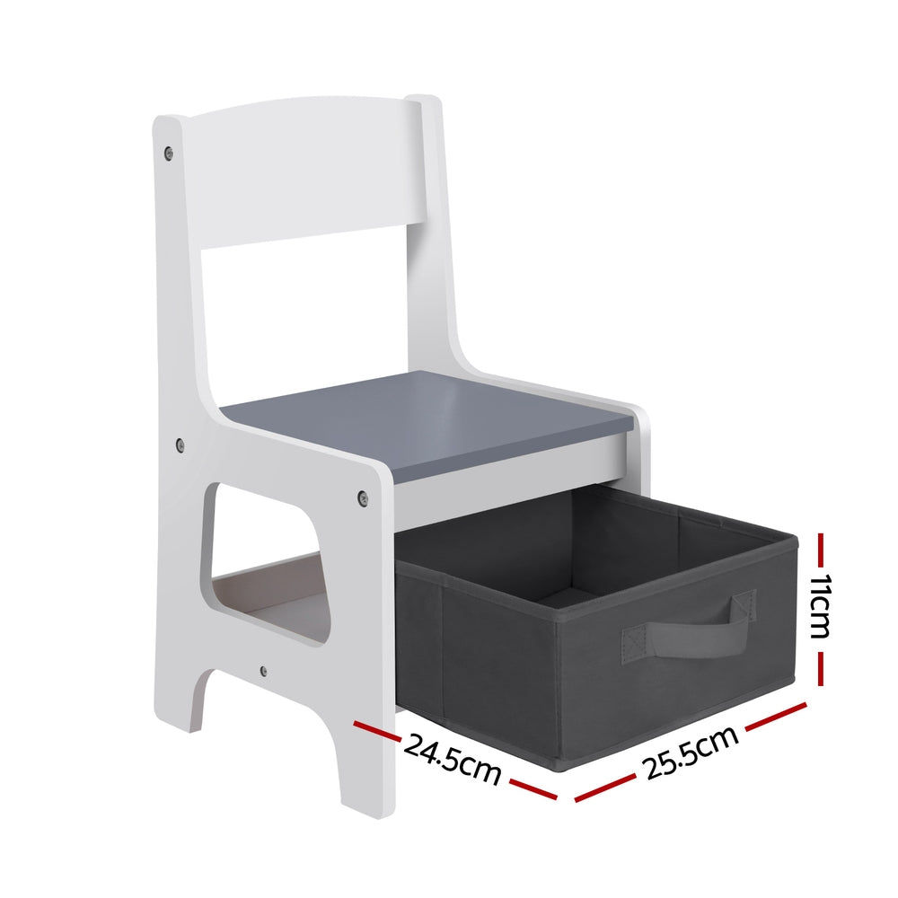 Children’s Storage Table and Chairs Set | Grey