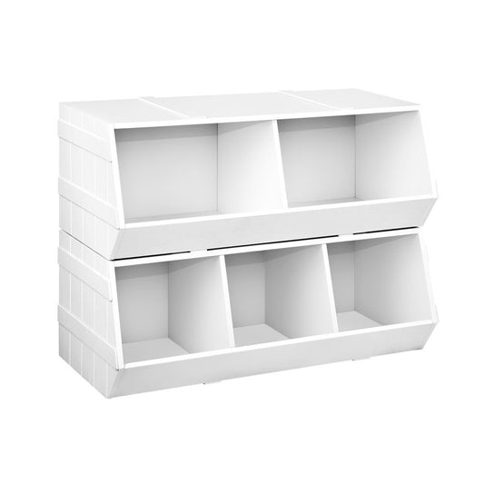 Keezi Kids Stackable Storage Organise | White