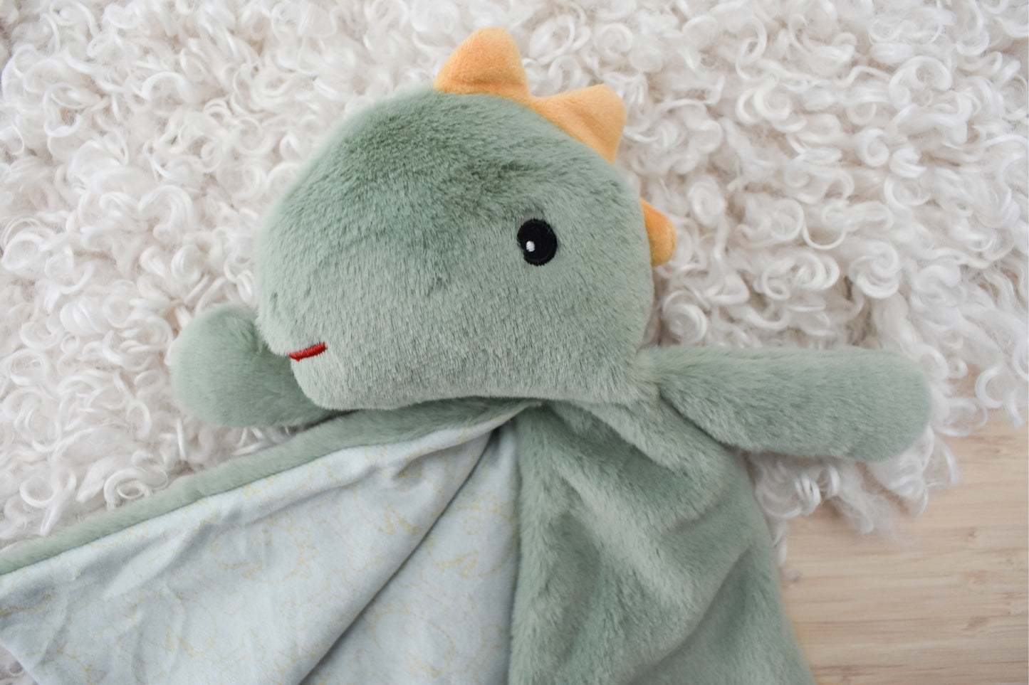 Minty Dinosaur Plush Cuddle Blanket