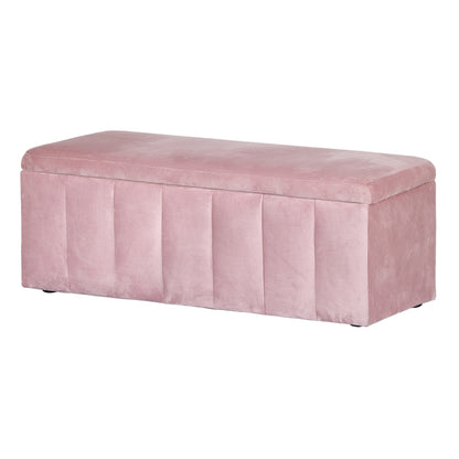 Velvet Pink Storage Ottoman