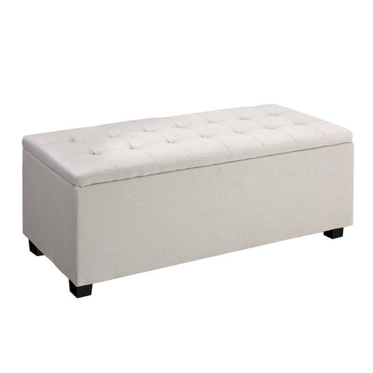 Premium Beige Linen Ottoman