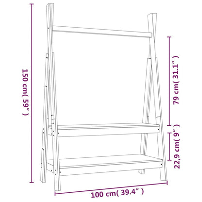 Solid Pinewood Clothes Rack