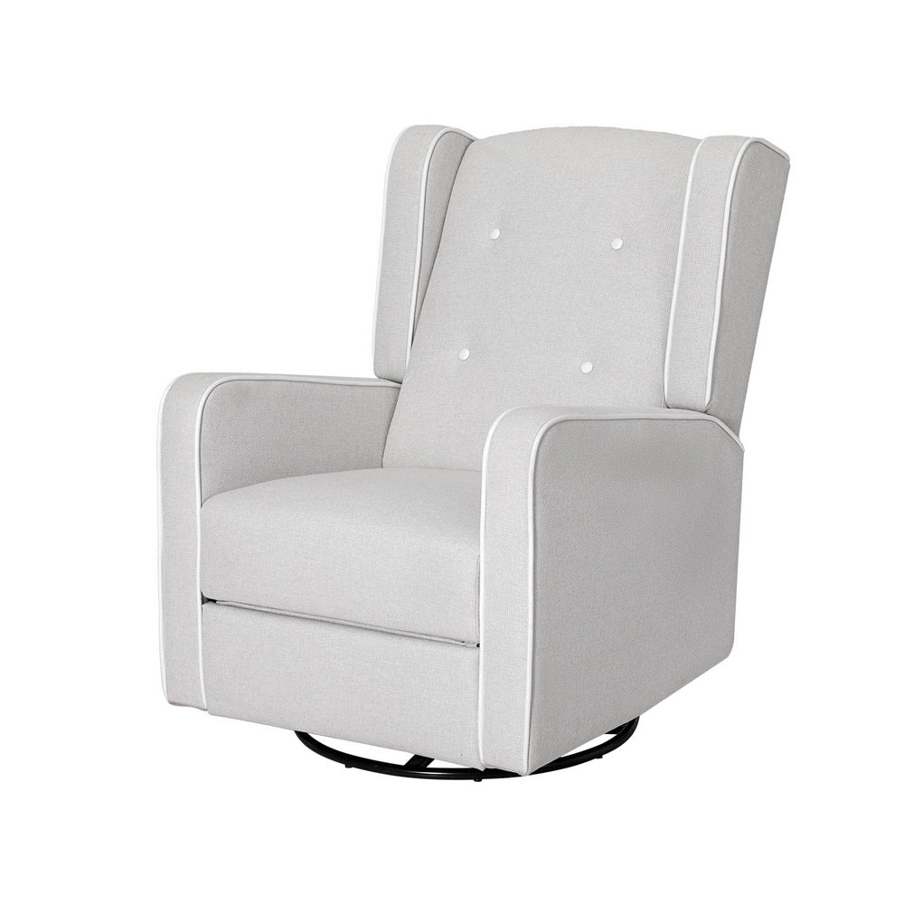 Artiss Recliner Armchair 360’ Swivel Grey Fabric