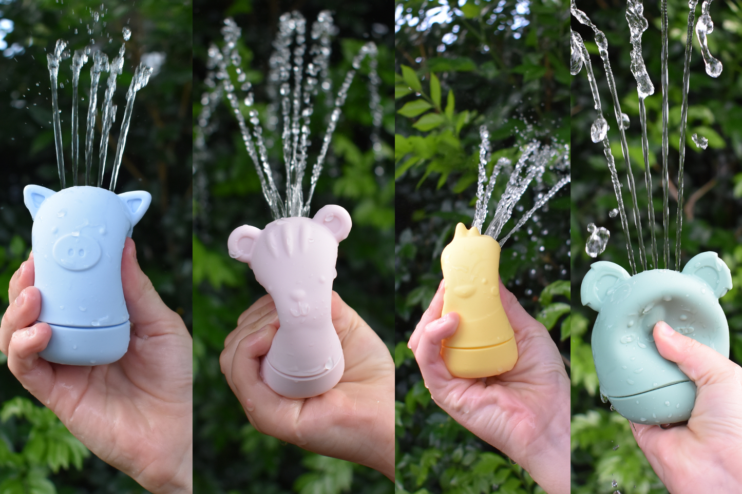 Children's Silicone Bath Pourers - Brave Beasts (Pastel)