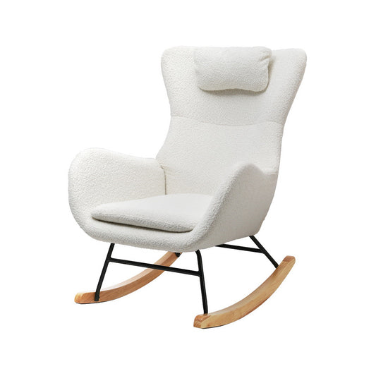 Artiss Premium Boucle Nursing/Rocking Chair - White