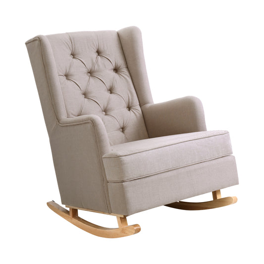 Artiss Linen Rocking Nursery Chair - Beige