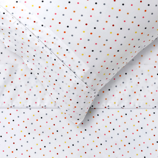 Happy Kids Polka Dot Microfibre Sheet Set I Double