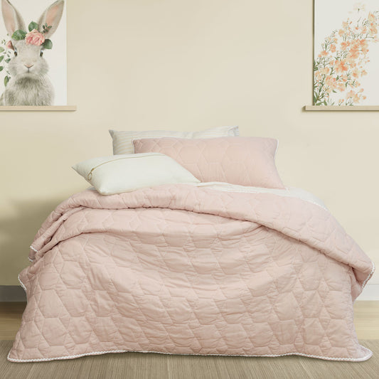 Jelly Bean Kids Bolston Pink Coverlet Set | Single/Double