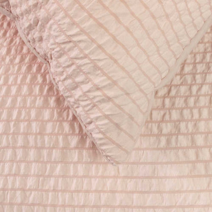 Ardor Blush Seersucker Stripe Quilt Cover Set | Double