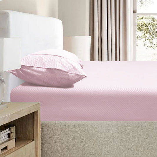 Ramesses 2000TC Bamboo Fitted Sheet Set Pink | Single