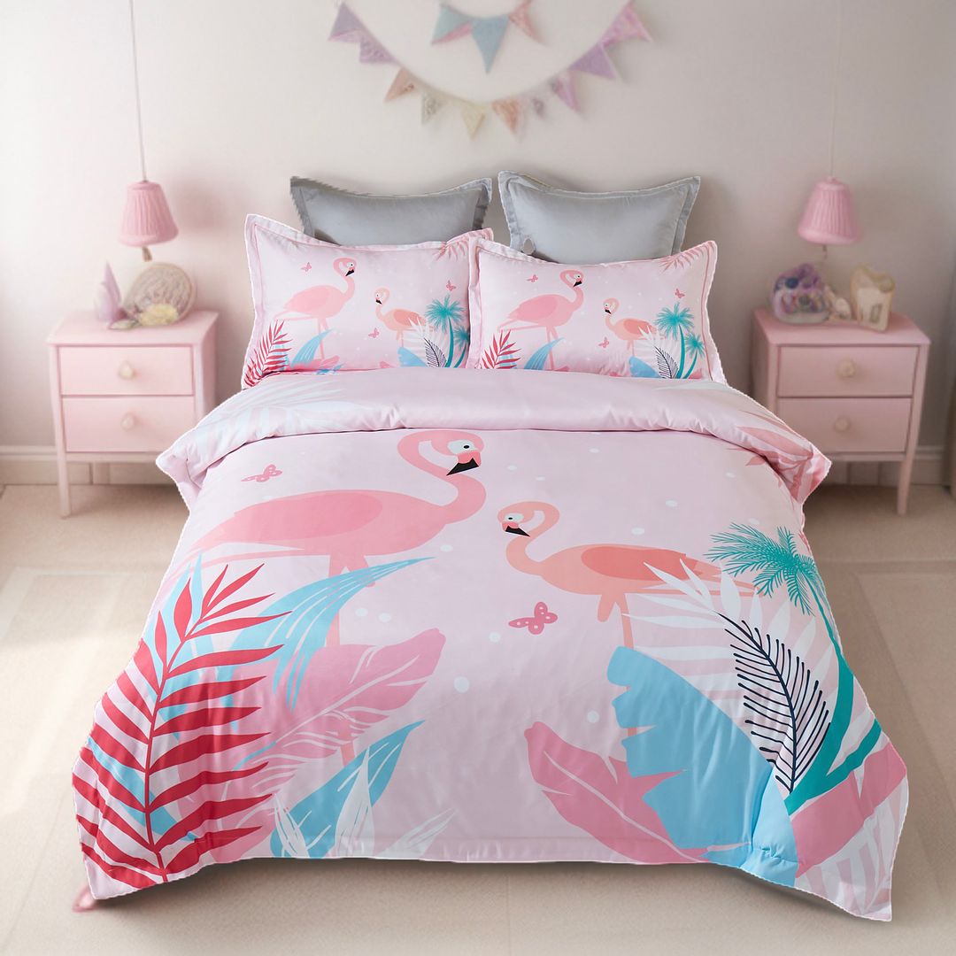 Flamingo Kids Quilt Cover Set | Double