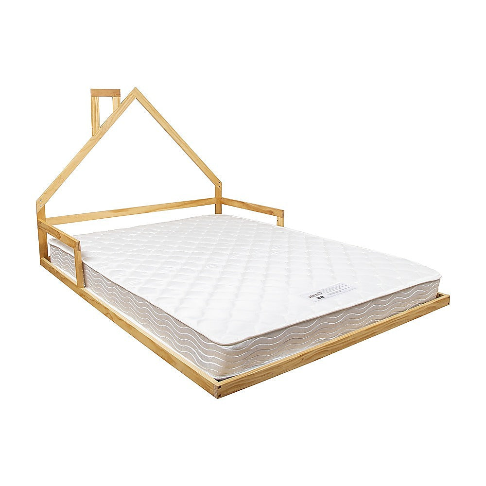 Kids Pinewood Floor House Bed Frame | Double