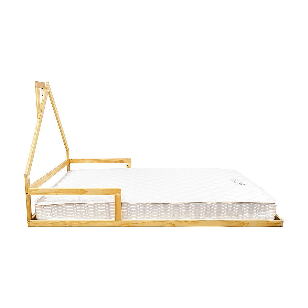 Kids Pinewood Floor House Bed Frame | Double