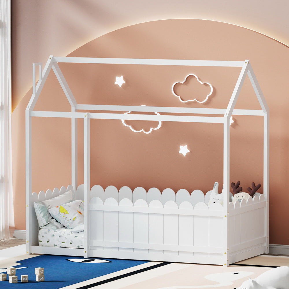 Kids White House Bed Frame - Single