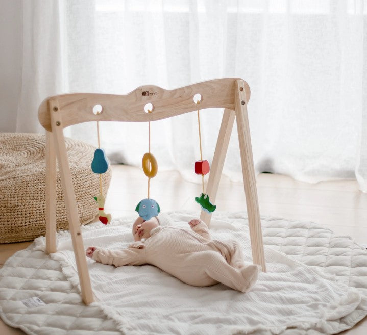 Qtoys Wooden Baby Gym | Natural