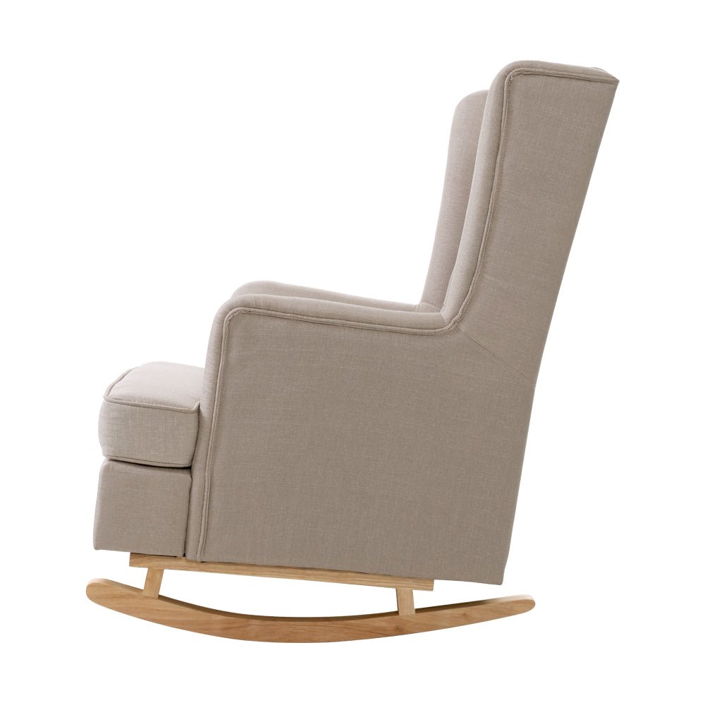 Artiss Linen Rocking Nursery Chair - Beige - Daughters Room