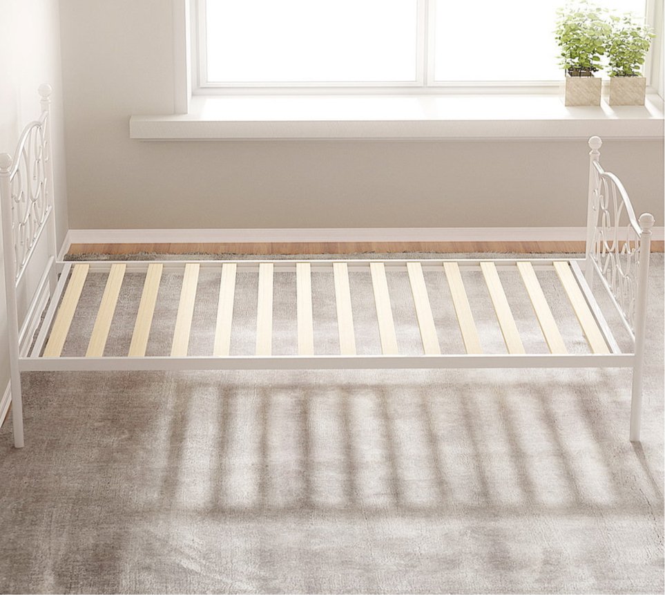 Artiss White Metal Bed Frame - Single - Daughters Room