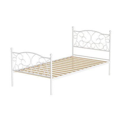 Artiss White Metal Bed Frame - Single - Daughters Room