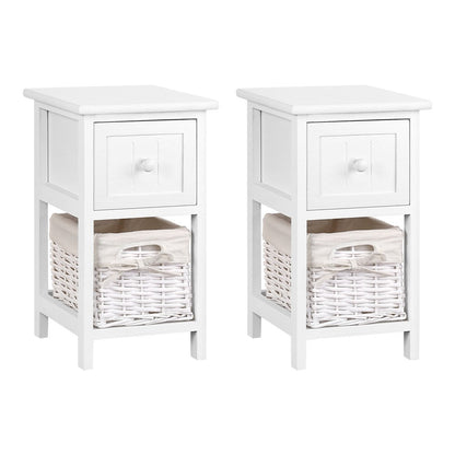 Bedside Table Set (x2) with Storage Basket - Daughters Room