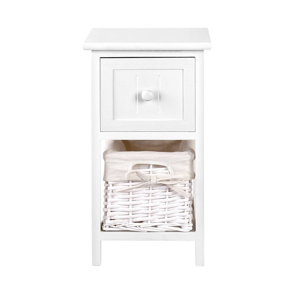 Bedside Table Set (x2) with Storage Basket - Daughters Room