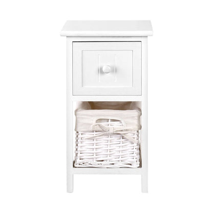 Bedside Table Set (x2) with Storage Basket - Daughters Room