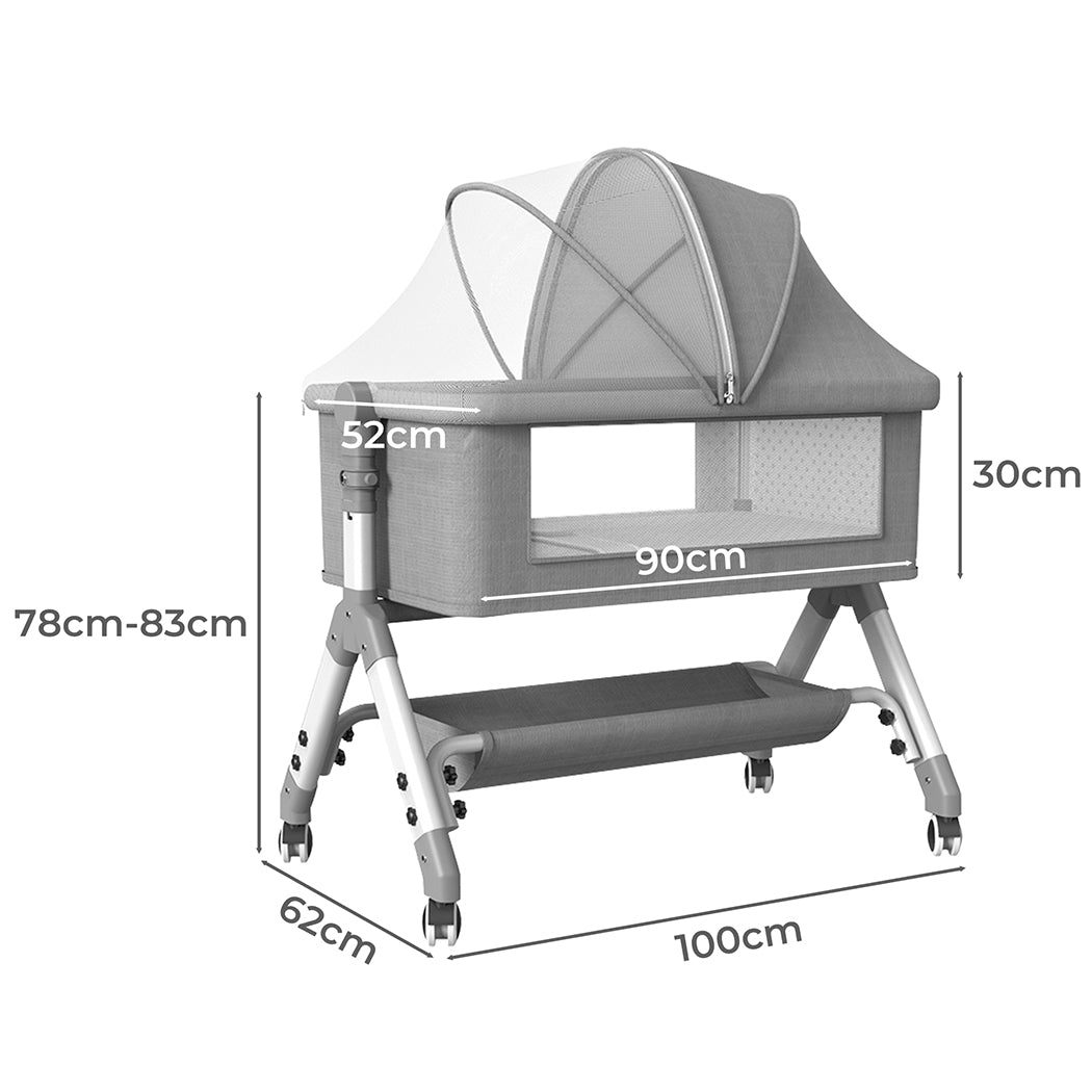 Bopeep 3 - in - 1 Portable Baby Bassinet - Grey - Daughters Room