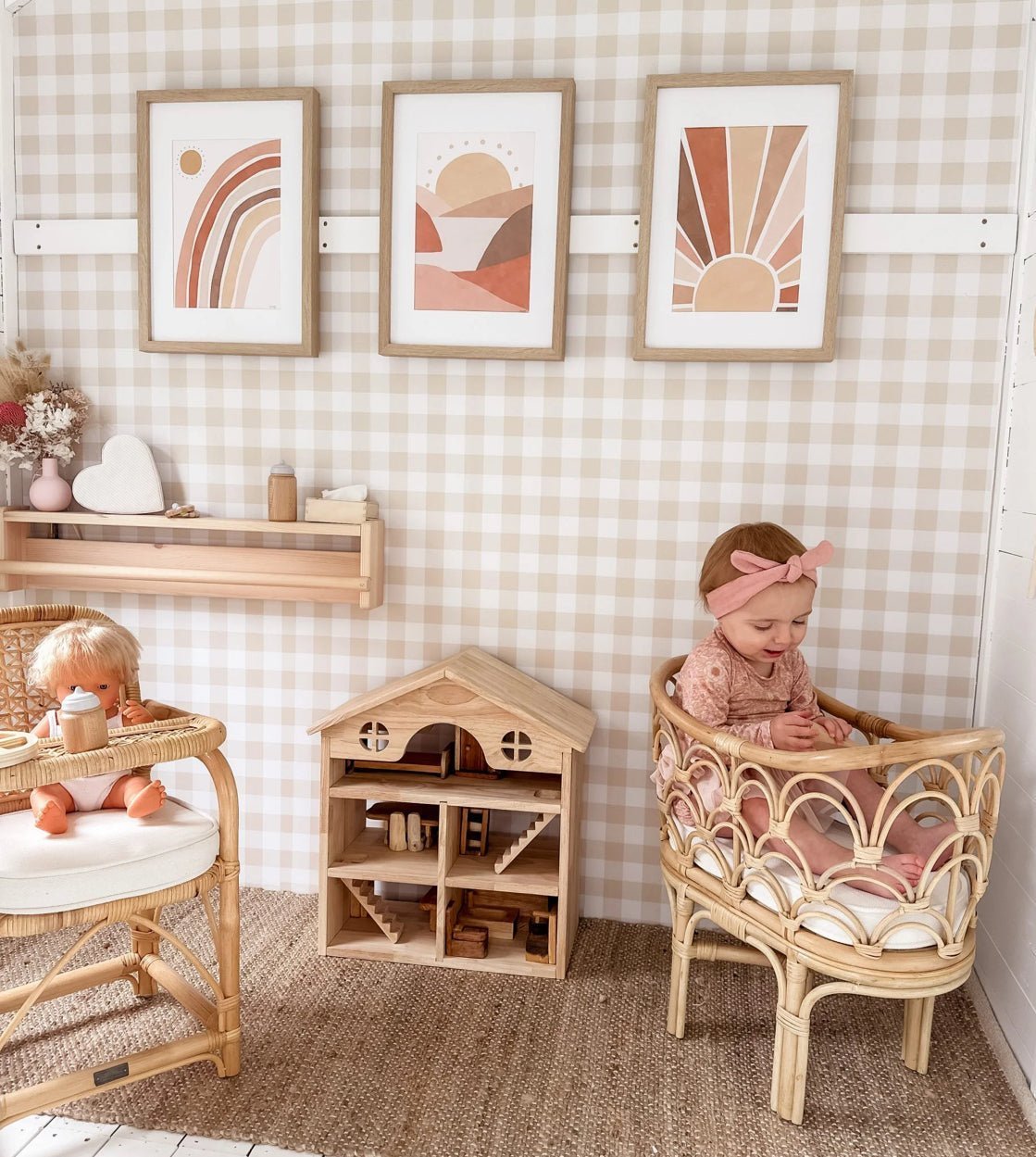 Classic Wooden Dollhouse - Daughters Room