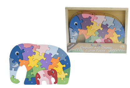 Wooden Elephant A-Z Chunky Jigsaw Puzzle