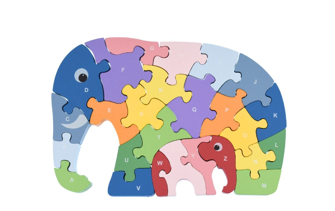 Wooden Elephant A-Z Chunky Jigsaw Puzzle