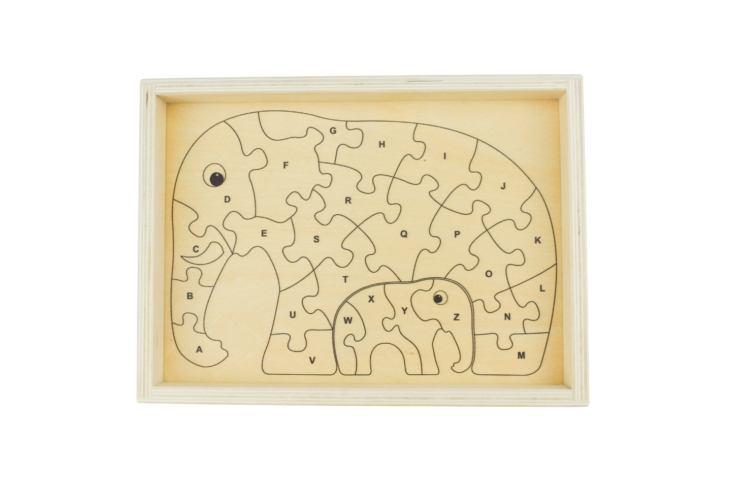 Wooden Elephant A-Z Chunky Jigsaw Puzzle